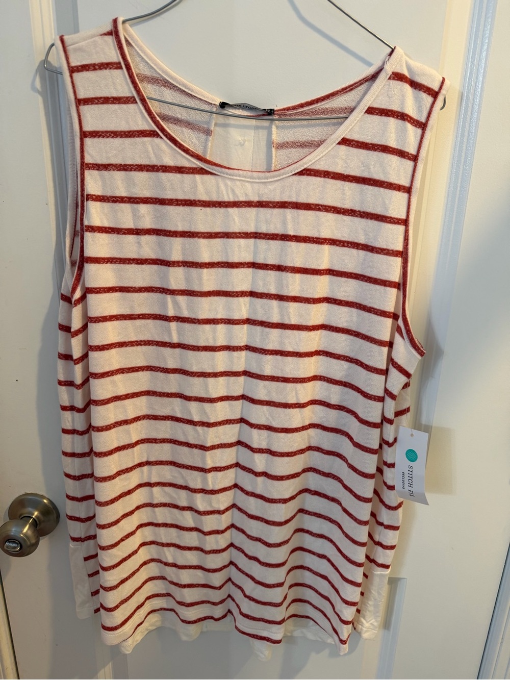 Pink Clover Red and White Striped Tank Top